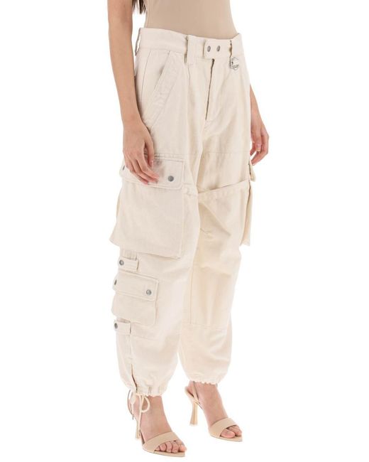 Isabel Marant Natural 'elore' Cargo Pants In Cotton