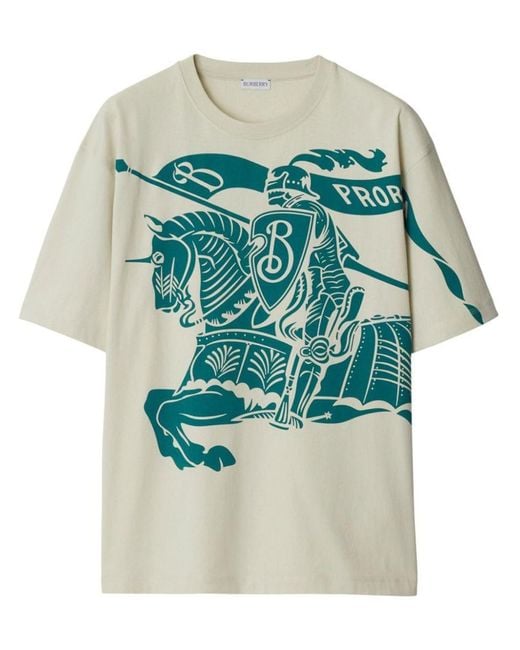 Burberry Blue Printed Cotton-jersey T-shirt for men