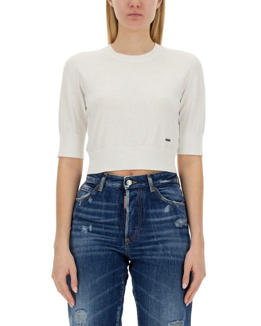 DSquared² Blue Cropped Shirt