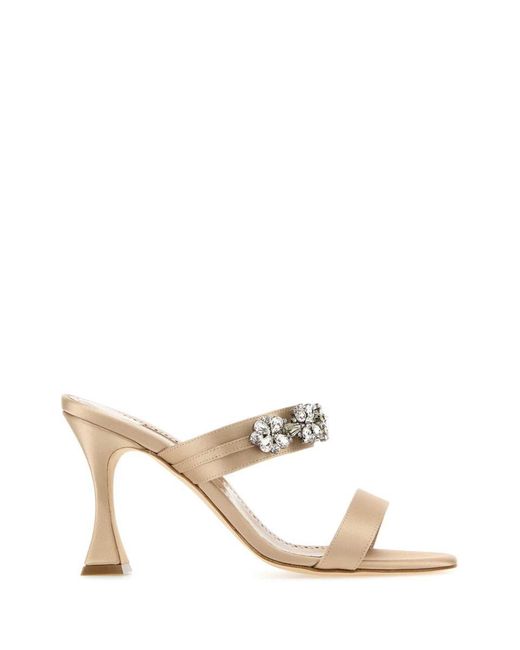 Manolo Blahnik White Sandals