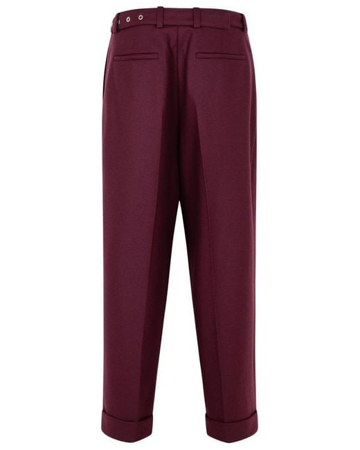 Jil Sander Purple Wine Wool Pants for men