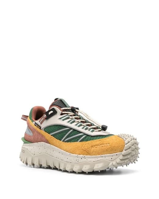 Moncler Green Trailgrip Suede Sneakers for men