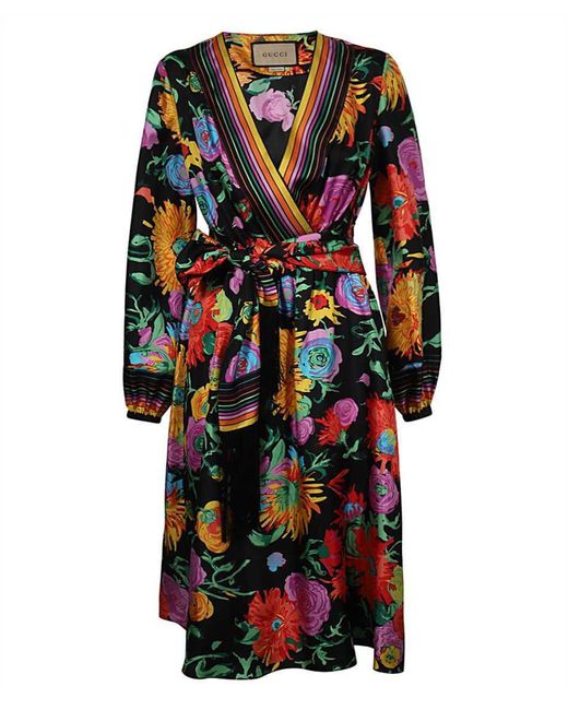 Gucci Multicolor X Ken Scott - Printed Silk Dress