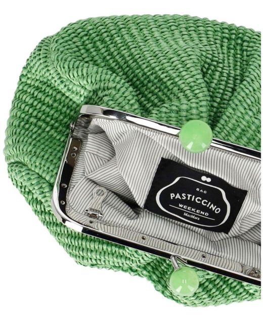Weekend by Maxmara Green Palmas - Raffia-effect Pastry Bag