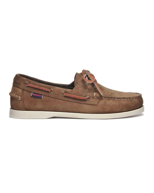 Sebago Brown Flat Shoes for men