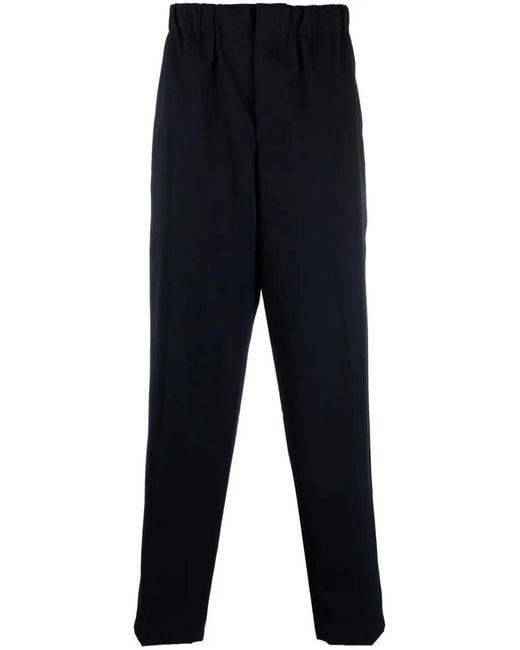 Jil Sander Blue Lightweight Wool Tapered Trousers for men