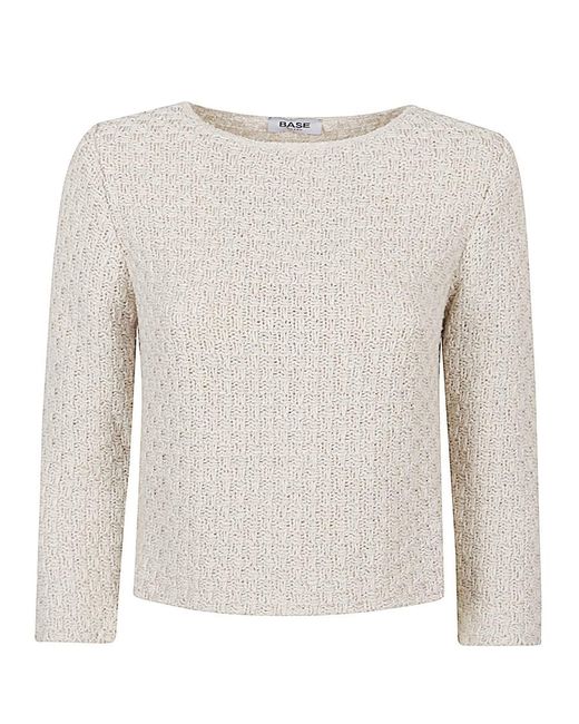 Base London White Cotton Blend Sweater
