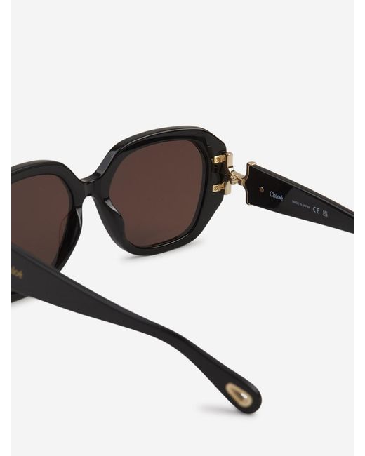 Chloé Brown Oval Sunglasses