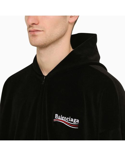 Balenciaga Black Chenille Political Campaign Sweatshirt for men