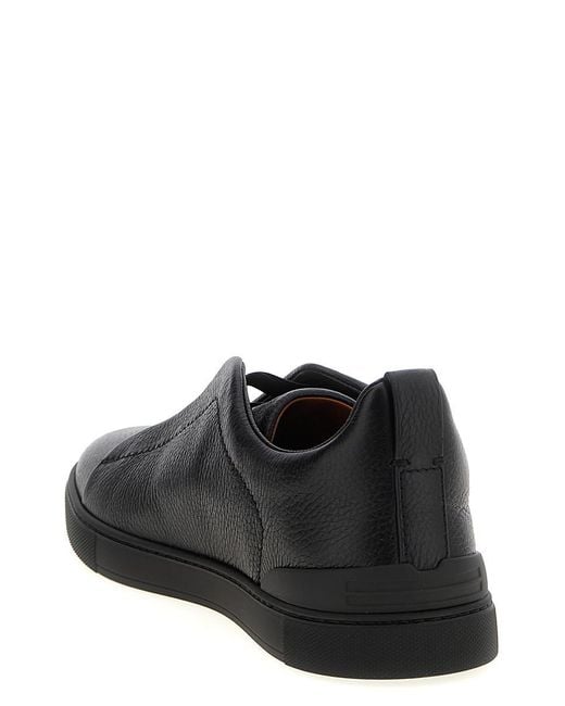 Zegna Black 'triple Stitch' Sneakers for men
