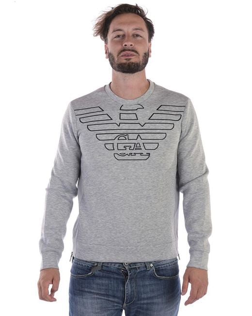Emporio Armani Men's Gray Sweatshirt Hoodie