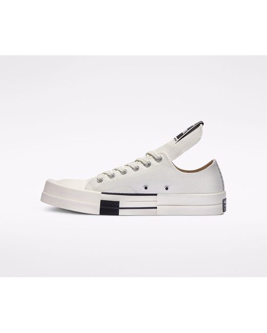 Rick Owens White X Converse Drkstar Low-top Sneakers