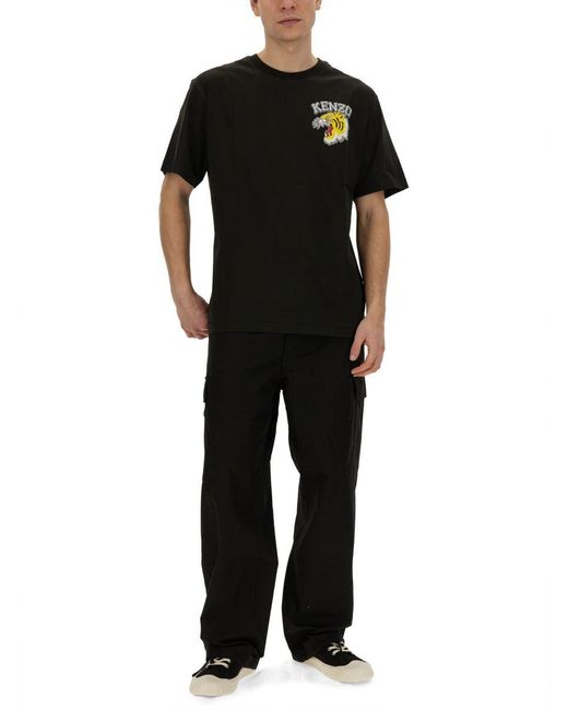 KENZO Black Tiger Varsity T-Shirt for men
