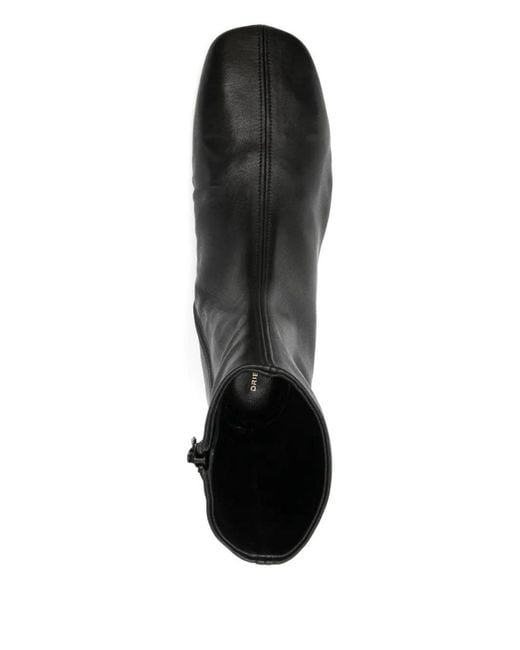 Dries Van Noten Black Leather Sock Booties Shoes