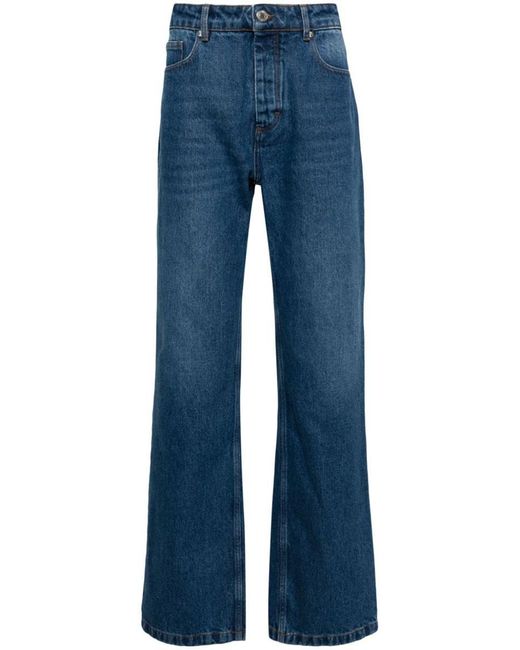 AMI Blue Ami Paris Straight Fit Denim Jeans for men