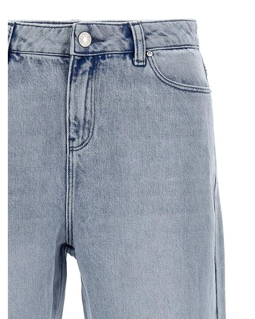Karl Lagerfeld Rhinestone Fringed Jeans Blue