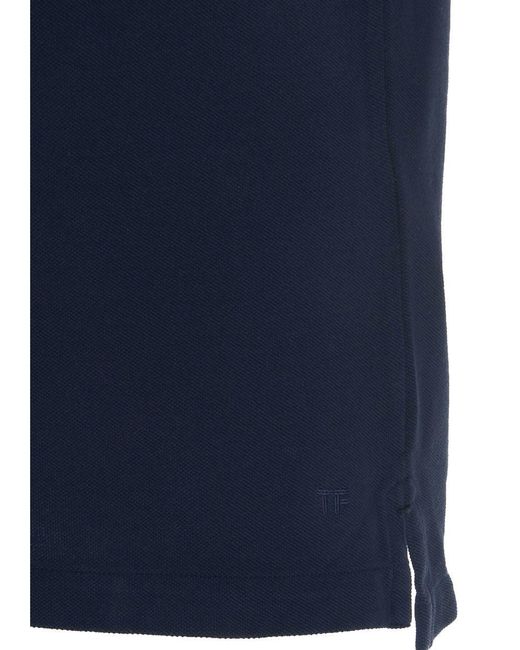 Tom Ford Blue Piqué Cotton Polo Shirt for men