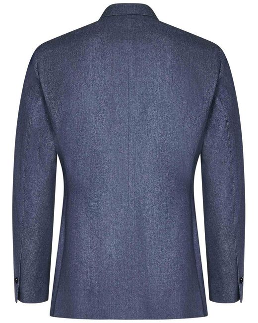 Franzese Collection Blue Franzese Napoli Stefano De Martino Model Blazer for men