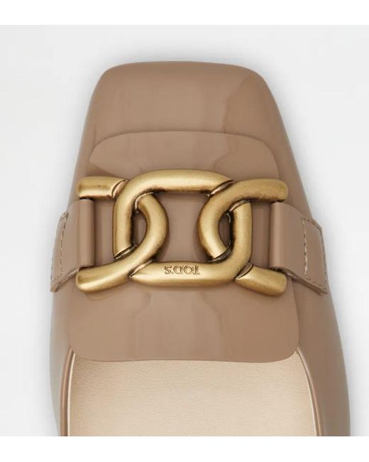 Tod's Natural Cuoio 50mm Logo-engraved Pumps