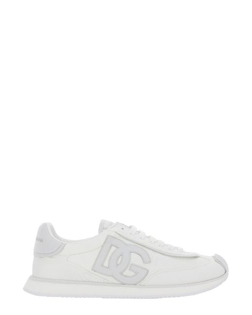 Dolce & Gabbana White Low Top Sneakers With Maxi Logo On The Side And Logo Patch On The Tongue for men