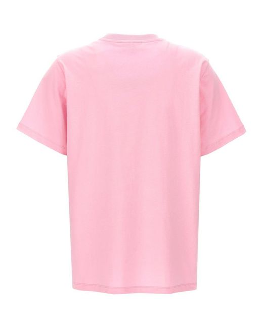 Ganni Pink Logo Print T-Shirt