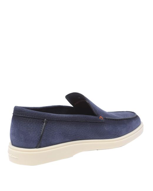 Santoni Blue Flat Shoes for men