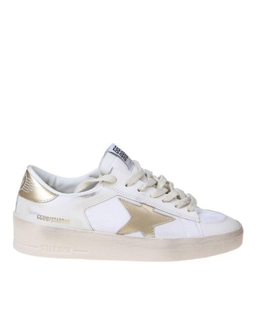 Golden Goose Deluxe Brand White Stardan Leather And Fabric Low-Top Sneakers