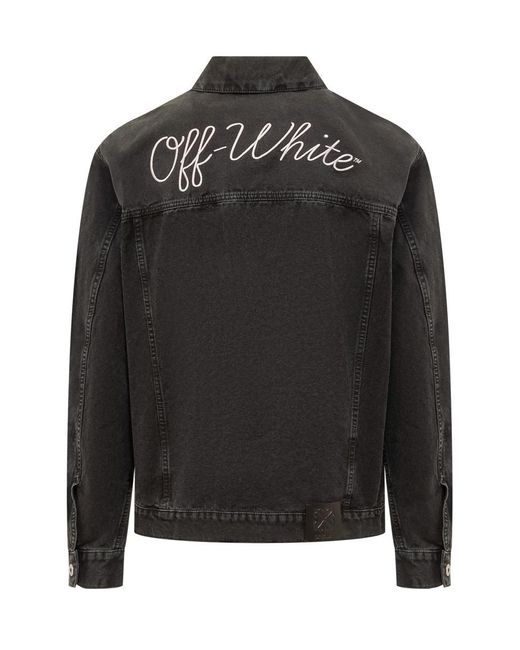 Off-White c/o Virgil Abloh Black Jeans Jacket With Logo for men