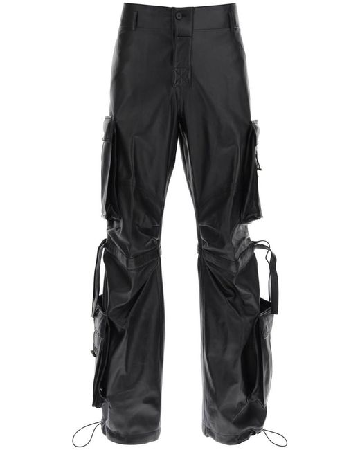 DARKPARK Black Luis Lamb-leather Cargo Pants for men
