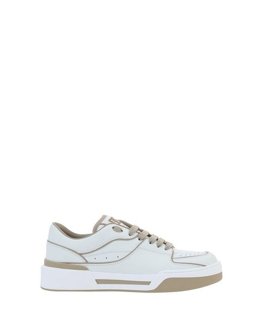 Dolce & Gabbana White New Roma Leather Sneakers for men