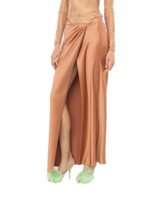 Pinko Multicolor Elegant Hammered Satin Skirt
