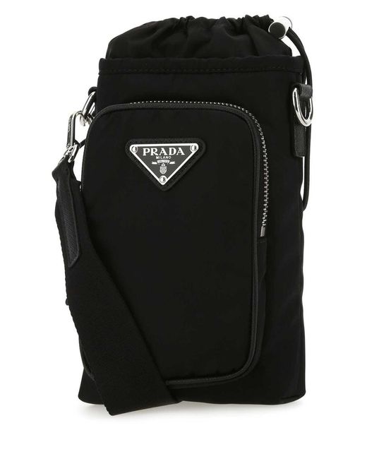 Prada Black Re-Nylon Smartphone Case for men