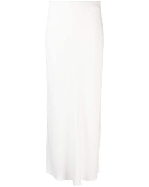 Brunello Cucinelli White Silk Blend Long Skirt