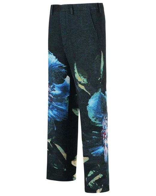Dries Van Noten Blue 'Panvel' Cotton Blend Pants for men