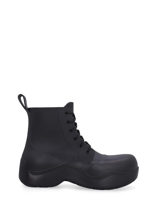 Bottega Veneta Black Puddle Lace-up Ankle Boots for men