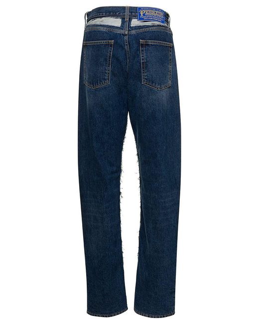 Maison Margiela Blue Five-Pocket Jeans With Rips