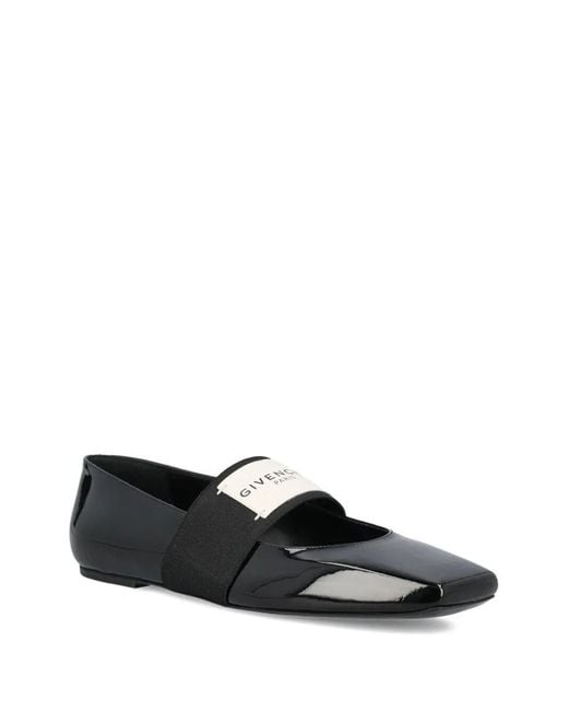 Givenchy Black Sliced Square Ballerinas