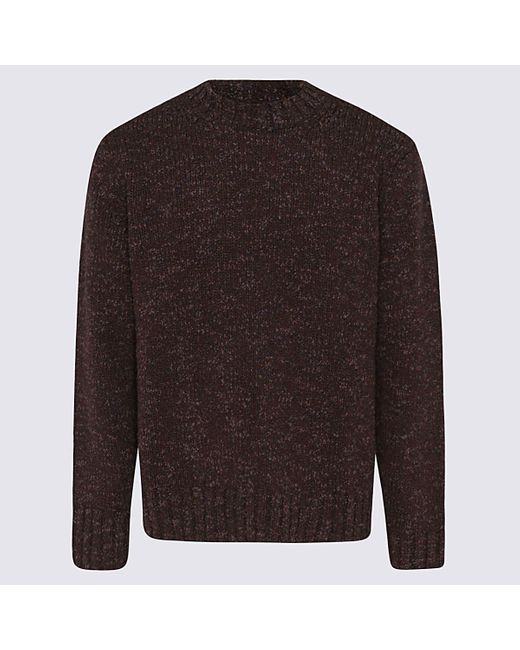 Studio Nicholson Black Wool Blend Trinity Boucle' Jumper in Brown for Men | Lyst