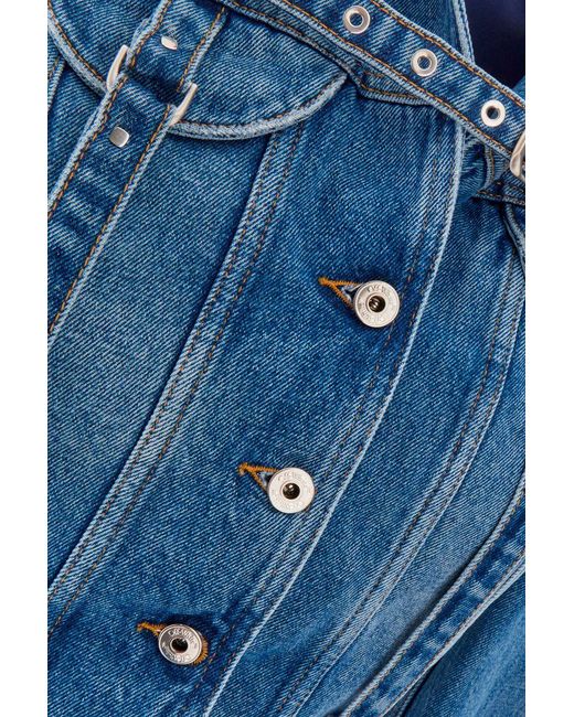 Off-White c/o Virgil Abloh Blue Belt-detailed Denim Jacket