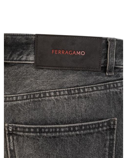 Ferragamo Gray Jeans With Logo for men