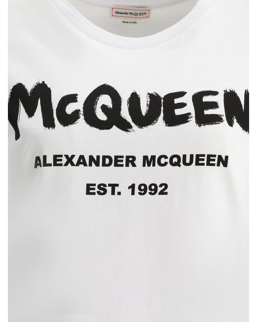 Alexander McQueen White Alexander Mc Queen Graffiti T Shirt