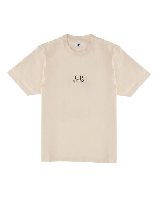 C P Company Natural T-Shirt With Logo for men