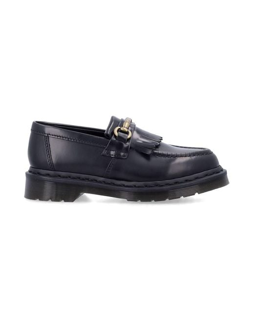 Dr. Martens Blue Adrian Snaffle Smooth Leather Kiltie Loafers