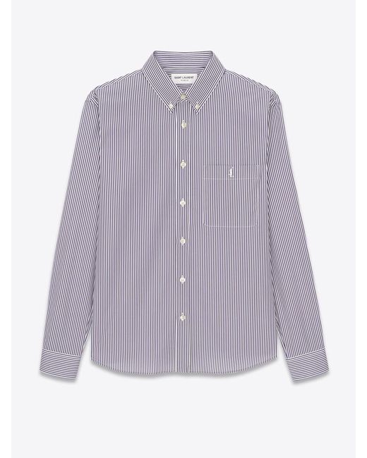Saint Laurent Purple Striped Shirt Clothing for men