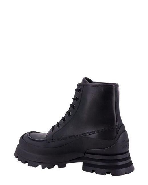Alexander McQueen Black Wander Lace Up Boot In for men
