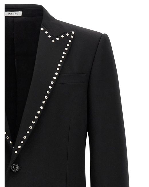 Alexander McQueen Black Mcqueen 'Barathea' Blazer for men