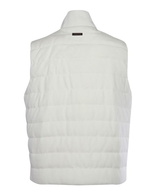 Peserico White Cream Padded Vest for men