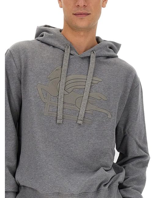 Etro Gray Pegasus Sweatshirt for men