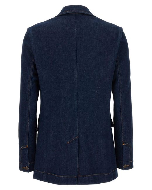 Moschino Jeans Blue Cotton Blazer