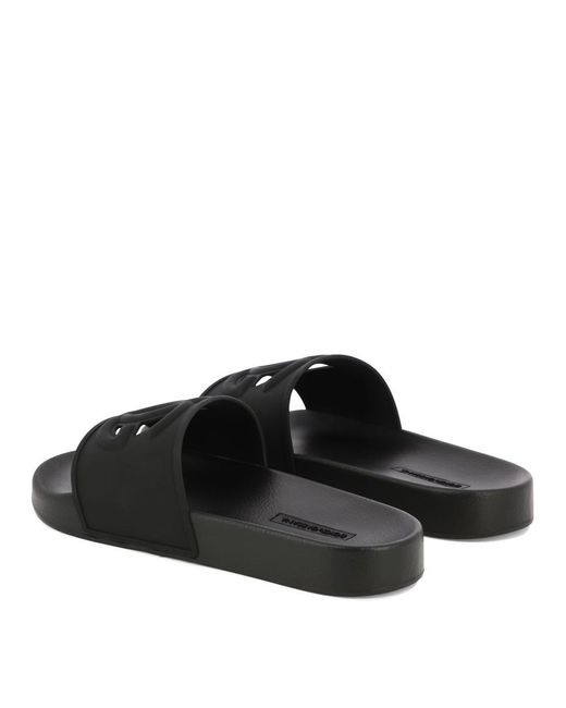 Dolce & Gabbana Black Dg Sandals for men